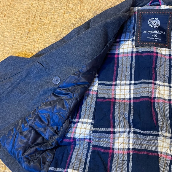 Charcoal Grey Wool Blend American Eagle Peacoat - Picture 8 of 11